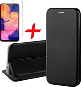 Samsung A10 Hoesje en Samsung A10 Screenprotector - Samsung Galaxy A10 Hoesje Book Case Slim Wallet Zwart + Screen Protector - Hoesje Samsung A10 - Screenprotector Samsung A10