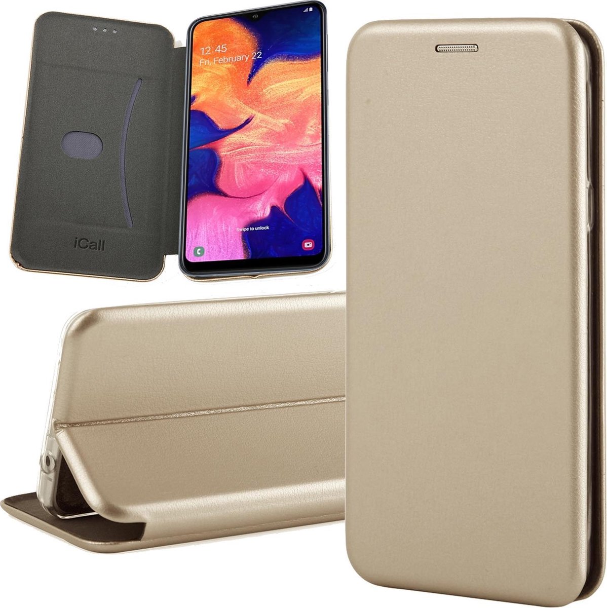 Hoesje geschikt voor Samsung Galaxy A10 - Book Case Kunstleer ThinShield Goud