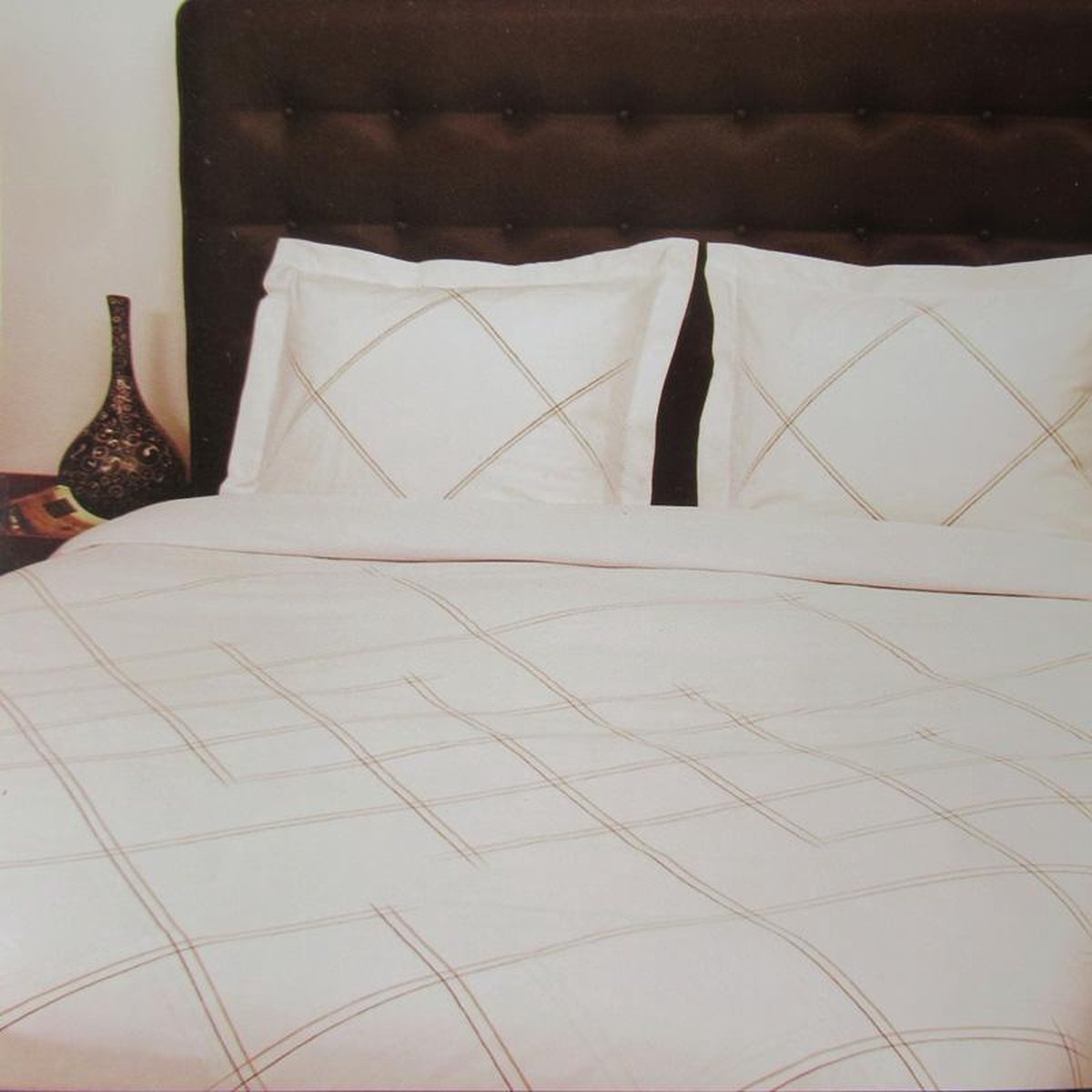 Refined Squares Dekbedovertrek - Litsjumeaux - 240x200/220 cm - Wit