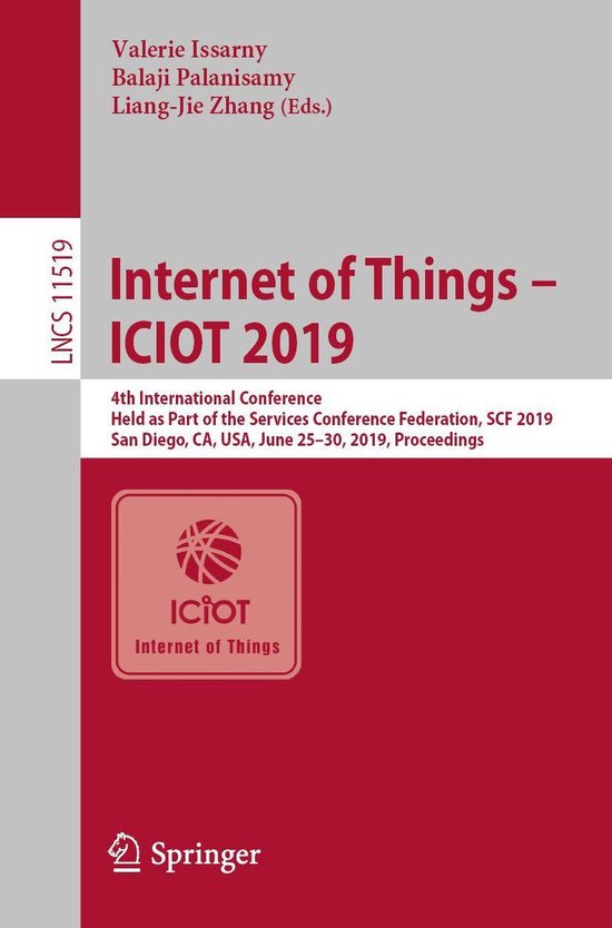 Lecture Notes in Computer Science 11519 - Internet of Things ... - cover