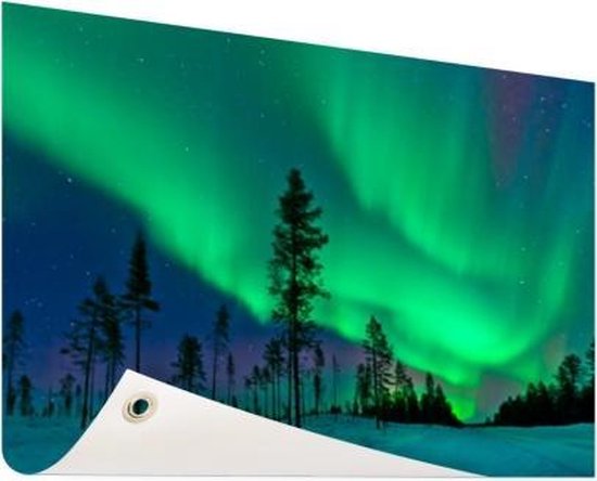 Northern Lights above Sweden Garden poster 60x40 cm - petit - Toile de jardin / Toile d'extérieur / Peintures d'extérieur (décoration de jardin)