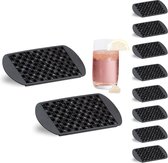 Relaxdays 10x Siliconen ijsblokjesvorm 1 cm - ijsblokmaker - zwart - ijsblokjesmaker
