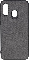 Shop4 - Samsung Galaxy A40 Hoesje - Zachte Back Case Denim Grijs