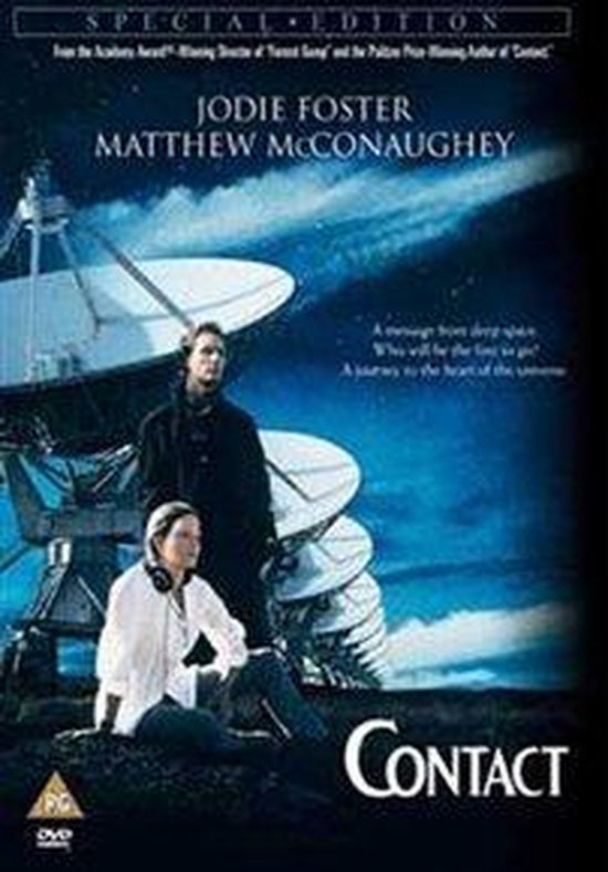 De poster van Contact met Jodie Foster en Matthew McConaughey voor schotelantennes.