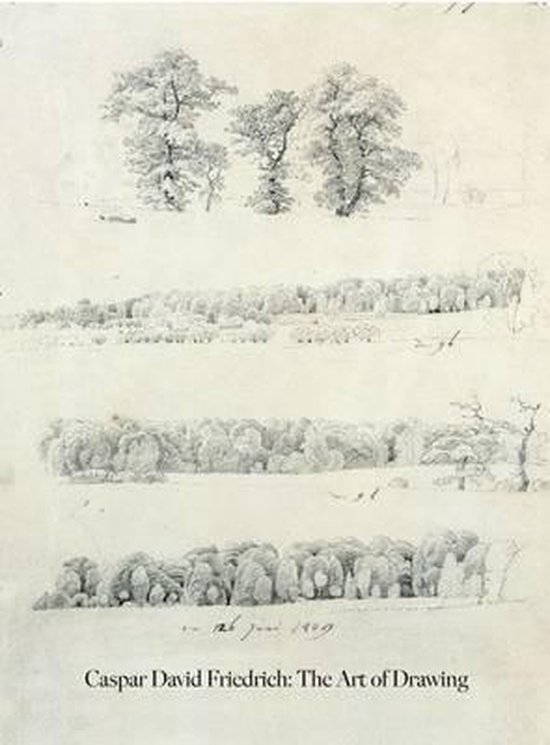 Potloodtekening van bomen en bossen door Caspar David Friedrich, titel: The Art of Drawing.