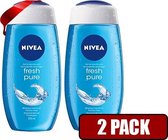 Nivea Douchegel - Fresh Pure 250 ml - 2 Pack - Voordeelverpakking