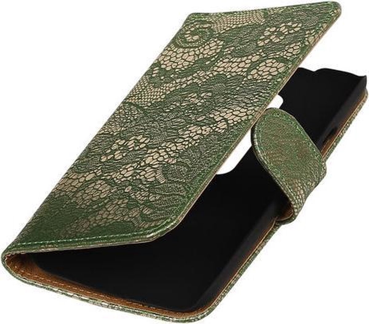 Motorola Moto G (3rd gen) - Lace/Kant Donker Groen Bookstyle Hoesje