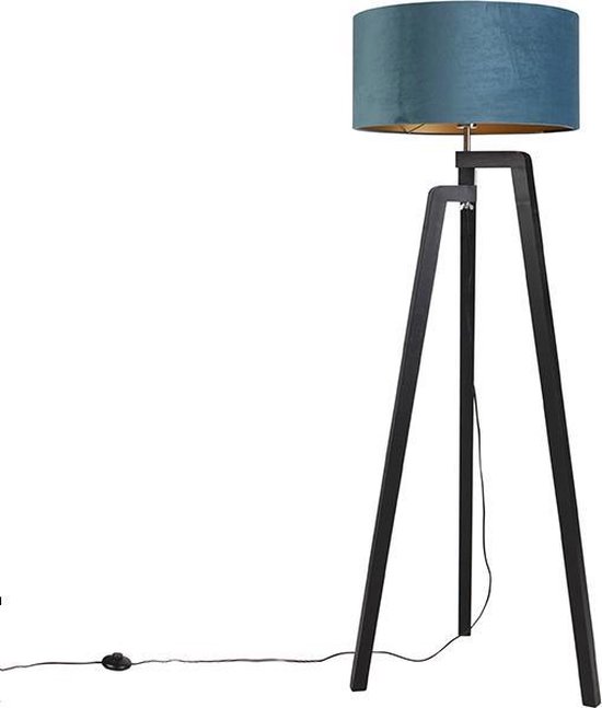 Verward zijn Kustlijn Bevestiging QAZQA puros - Landelijkee Vloerlamp | Staande Lamp met kap - 1 lichts - H  1510 mm -... | bol.com