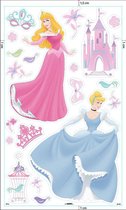 Disney Princess - Muursticker - Blauw/roze - 50x30 cm