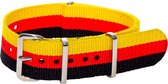 Premium Black Red Yellow - Nato strap 18mm - Stripe - Horlogeband Zwart Rood Geel