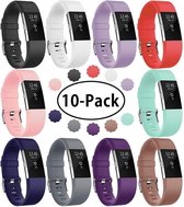 Eyzo 10-Pack Luxe Siliconen Bandjes voor de Fitbit Charge 2 - Large