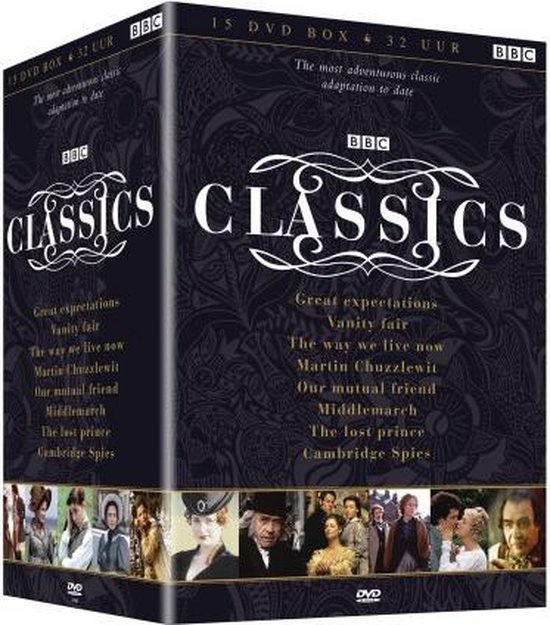 BBC Classics Collection 8 - 16 Disc Dvd Box - Vanity Fair, Great Expectations, The Way We Live Now, Martin Chuzzlewit, Our Mutual Friend, Middlemarch, The Lost Prince En Cambridge Spies