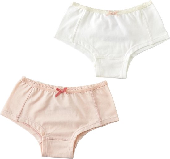 Little Label Baby meisjes hipster (2-pack) - uni pink & off white