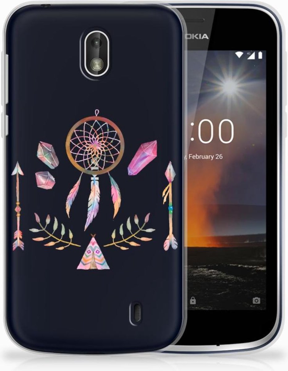 Nokia 1 Telefoonhoesje met Naam Boho Dreamcatcher