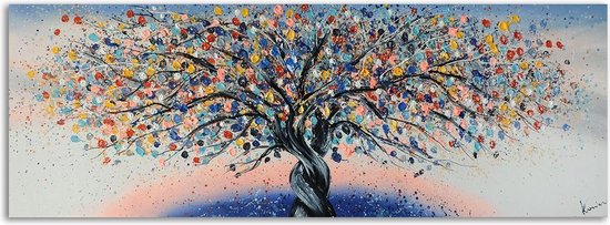 Egypte Kritiek Literaire kunsten Acrylverf schilderij - Magic Bleu Pink - kleurrijke boom - 150x50 | bol.com