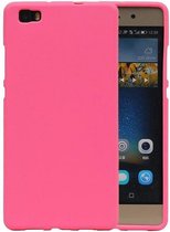 Sand Look TPU Backcover Case Hoesje voor Huawei P8 Lite Roze