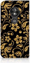 Motorola Moto E5 Play Standcase Hoesje Design Gouden Bloemen