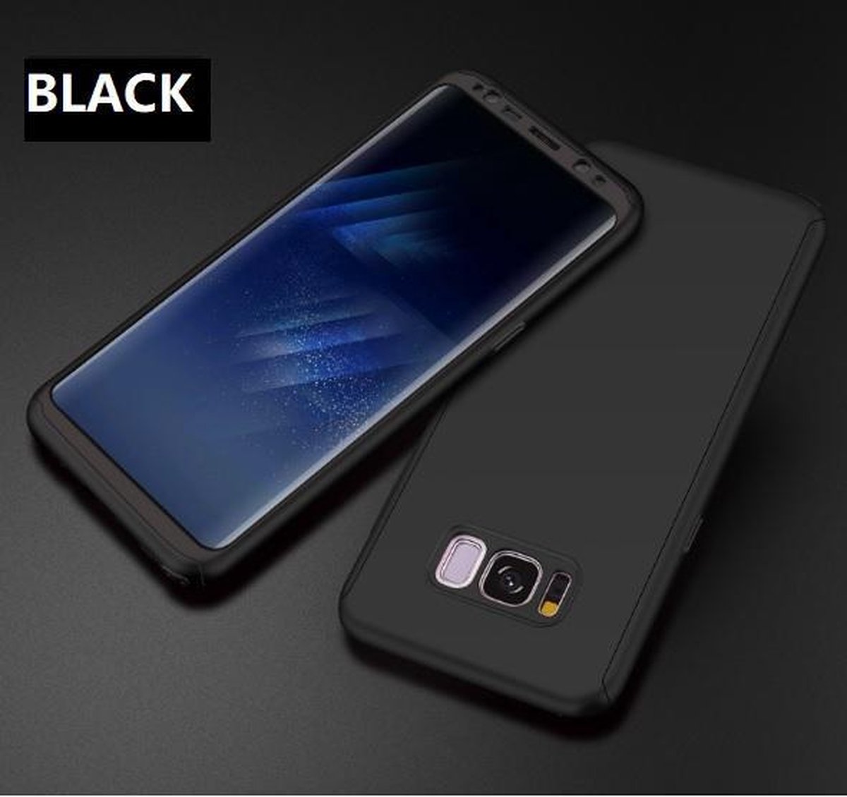 360-graden Frosting Beschermhoesje Set voor Galaxy S8 _ Zwart