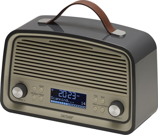 bol.com | Denver DAB-38 - DAB+/FM radio met alarmklok functie - Grijs