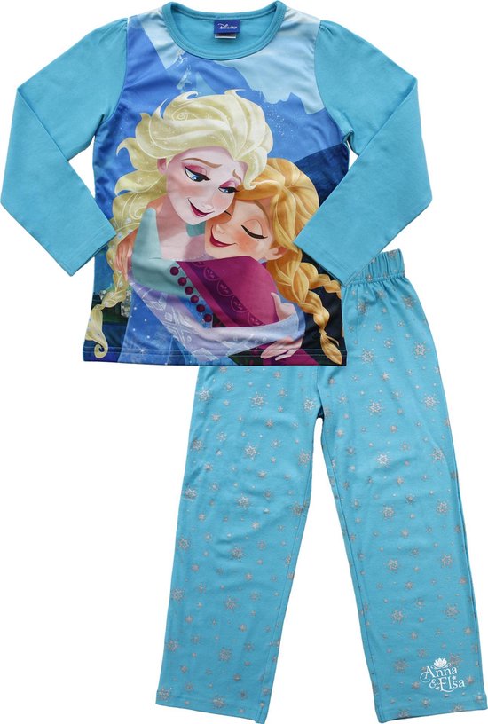 Bakken Paar voorkomen Frozen Meisjes Pyjama - Lichtblauw - Maat 122/128 | bol.com