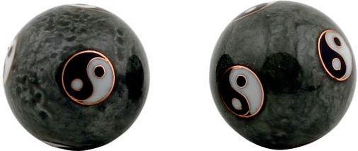 Goedkoopste Meridiaankogels Yin Yang Tai Chi grijs - 3.5 cm (2 stuks) - S