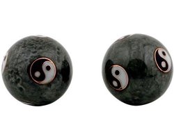 Meridiaankogels Yin Yang Tai Chi grijs - 3.5 cm (2 stuks) - S