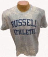 Russell T shirt groot logo Denim blue melee