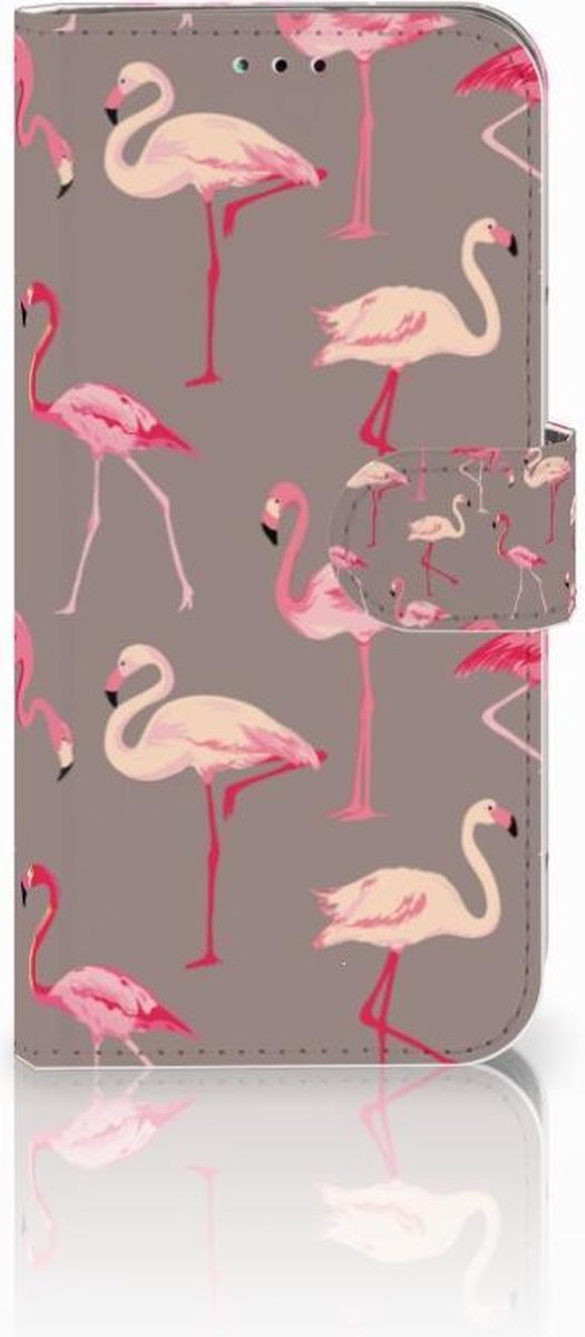 Samsung Galaxy A40 Telefoonhoesje met Pasjes Flamingo