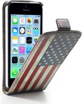 PU Leren Flipcase iPhone 5c - Amerikaanse Vlag