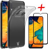 Samsung Galaxy A30 Hoesje + Screenprotector Full-Screen - Transparant Siliconen TPU Soft Case - iCall
