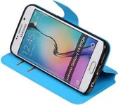 Blauw Samsung Galaxy S6 Edge TPU wallet case - telefoonhoesje - smartphone hoesje - beschermhoes - book case - booktype hoesje HM Book