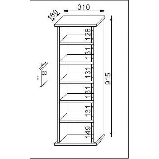 Armoire CD / DVD VCM Vostan sans porte, noire pour 150CD / 65DVD