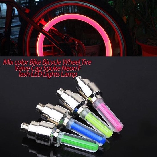 Firefly LED - Éclairage de roue de vélo - Montage sur valve - Lot de 2 -  Rose