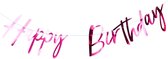 Ginger Ray Good Vibes 'Happy Birthday' verjaardag slinger - Metallic roze - 2 meter