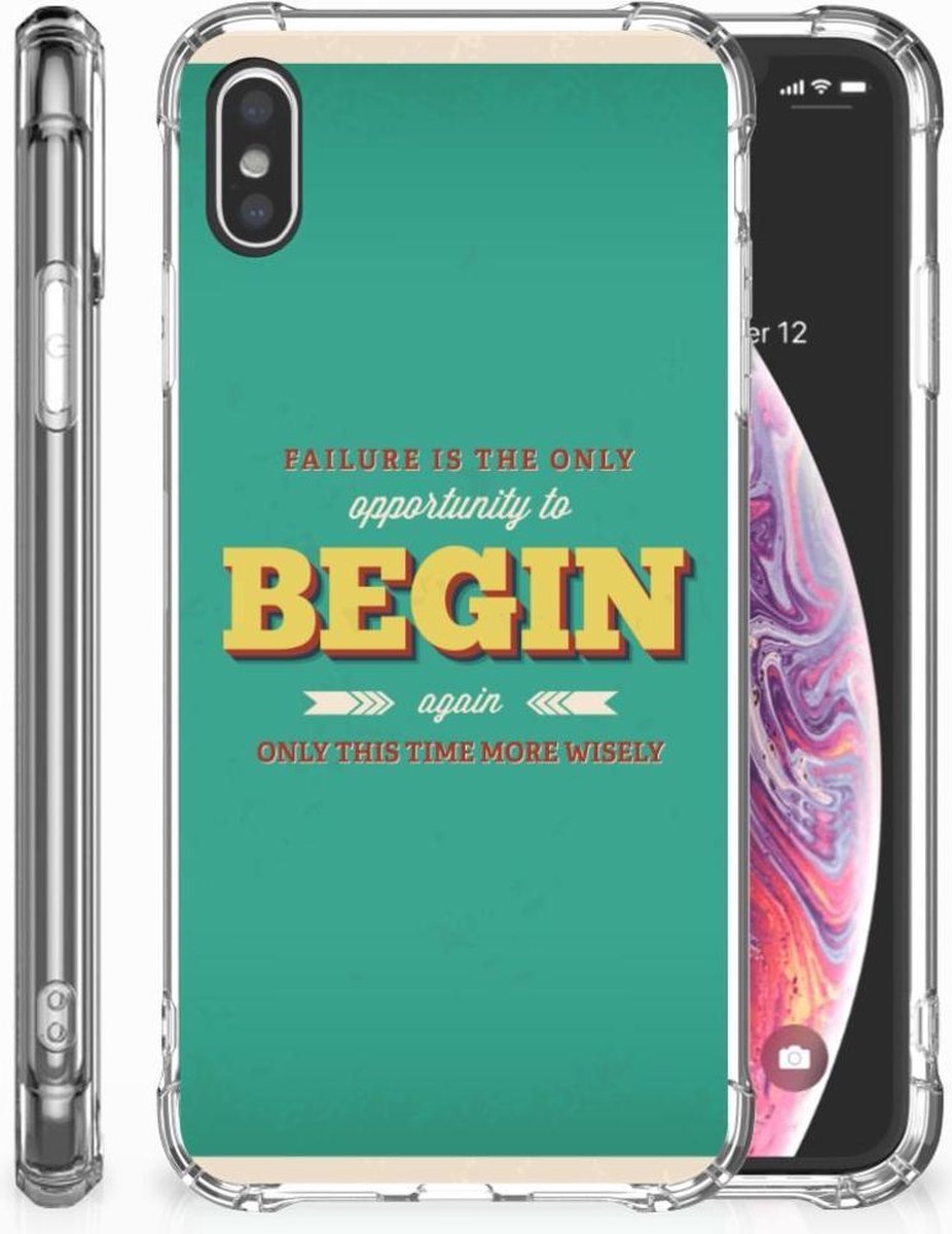 Apple iPhone Xs Max Telefoonhoesje met tekst Quote Begin op Prijzenvolger.com