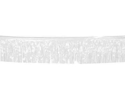 Slinger met witte franjes 10 meter - Feestdecoratievoorwerp