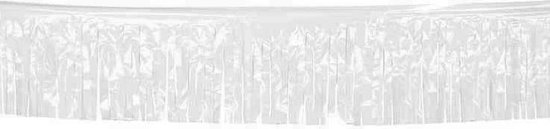 Slinger met witte franjes 10 meter - Feestdecoratievoorwerp