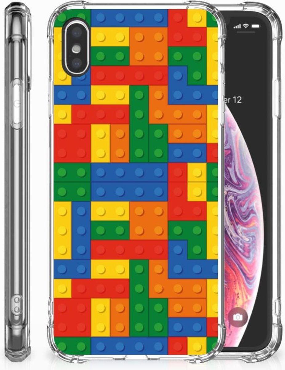 Apple iPhone Xs Max Doorzichtige Silicone Hoesje Blokken