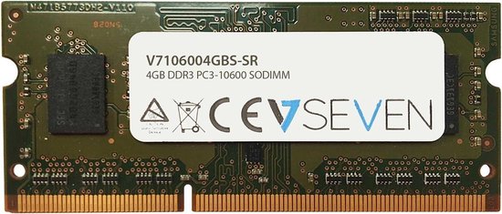 Module de mémoire V7 V7106004GBS-SR 4 Go DDR3 1333 MHz | bol