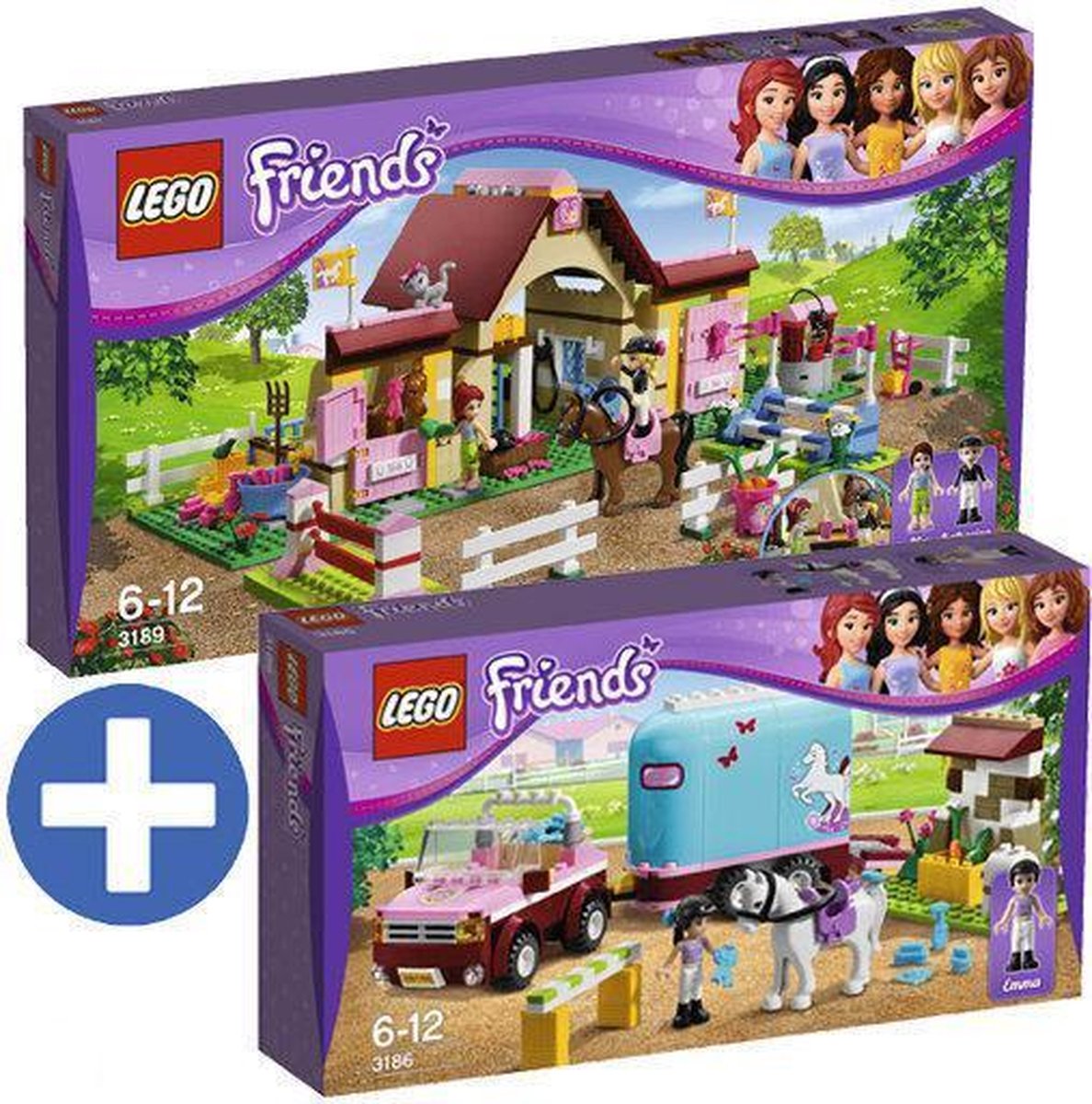 LEGO Friends Bundel: Emma's Paardentrailer 3186 + Heartlake Paardenstal  3189 | bol.com