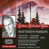 Js Bach: Matthaus Passion (Frankfurt Radio 1952)