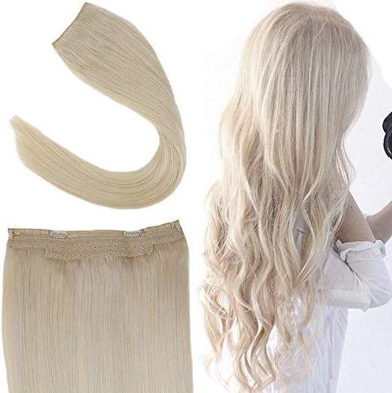 Laboratorium Kosciuszko Twee graden Flip In Hairextensions Halo Hair 60cm Kleur18/613 blond mix dik&vol  100%echt haar | bol.com