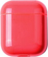 KELERINO. Plastic Hard Case Cover Hoesje geschikt voor Apple Airpods 1 & 2 - Rood
