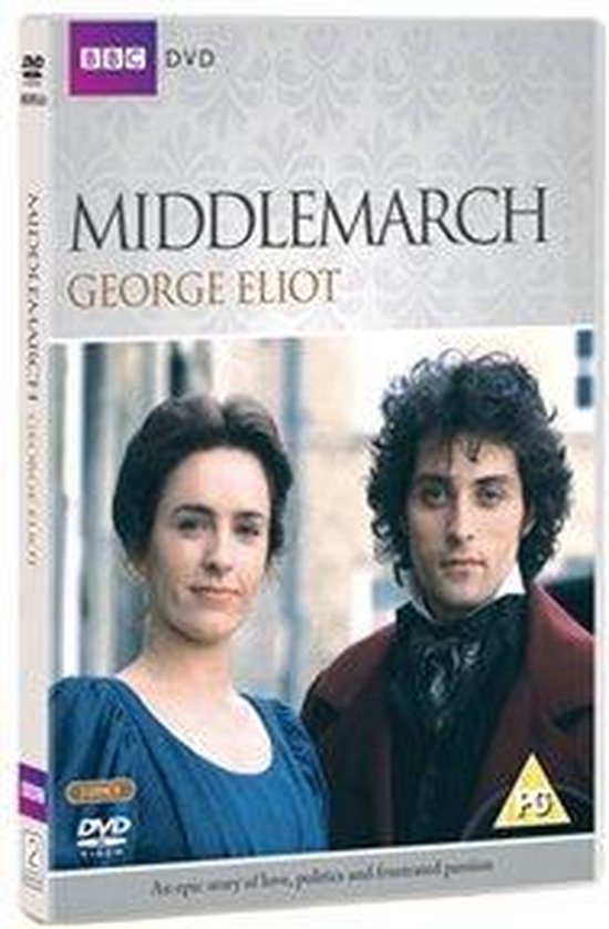 DVD hoes van Middlemarch met George Eliot, toont een man en vrouw.