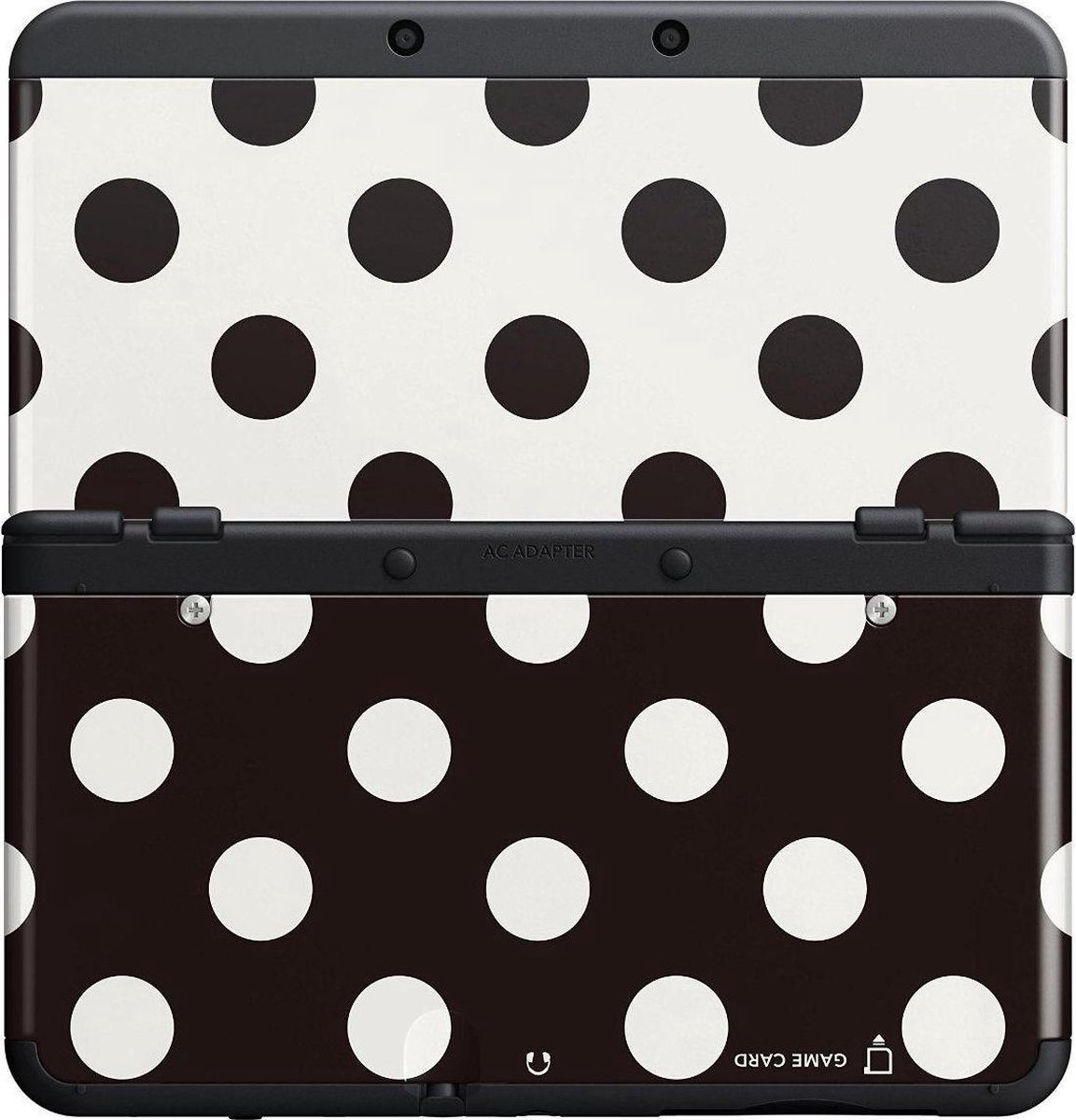 Nintendo New 3DS Cover 015 stippen zwart/wit