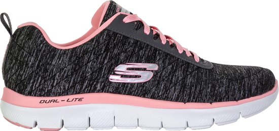 Skechers Flex Appeal 2.0 Sneakers Dames Sportschoenen - Maat 37 - Vrouwen -  zwart/roze | bol.com