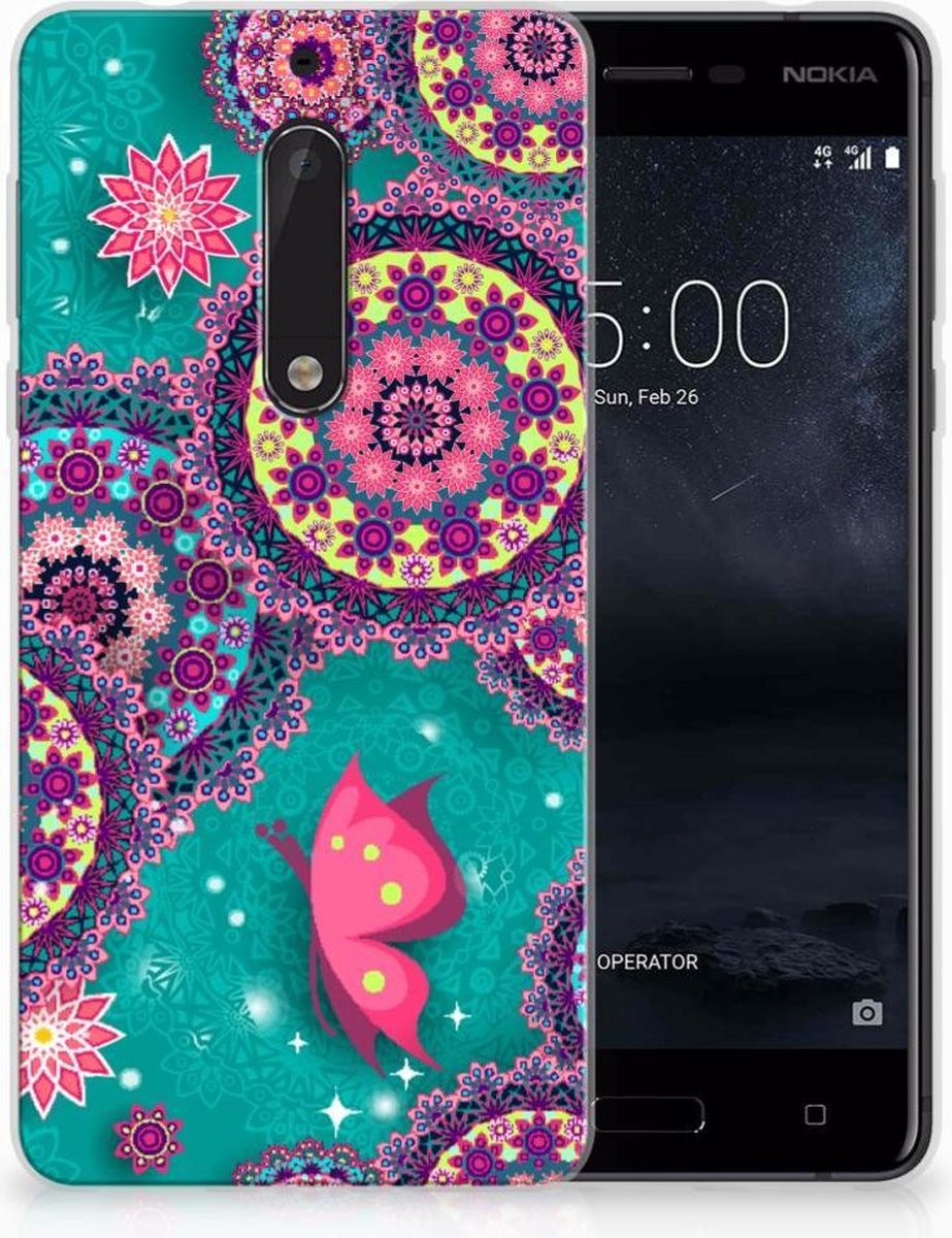 Nokia 5 Hoesje maken Cirkels en Vlinders
