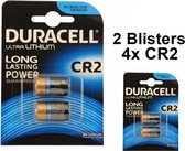 4 Stuks (2 Blisters a 2st) - Duracell CR2 Lithium batterij - Blister van 2 stuks