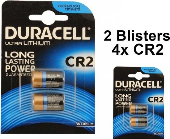 4 Stuks (2 Blisters a 2st) - Duracell CR2 Lithium batterij - Blister van 2  stuks | bol.com
