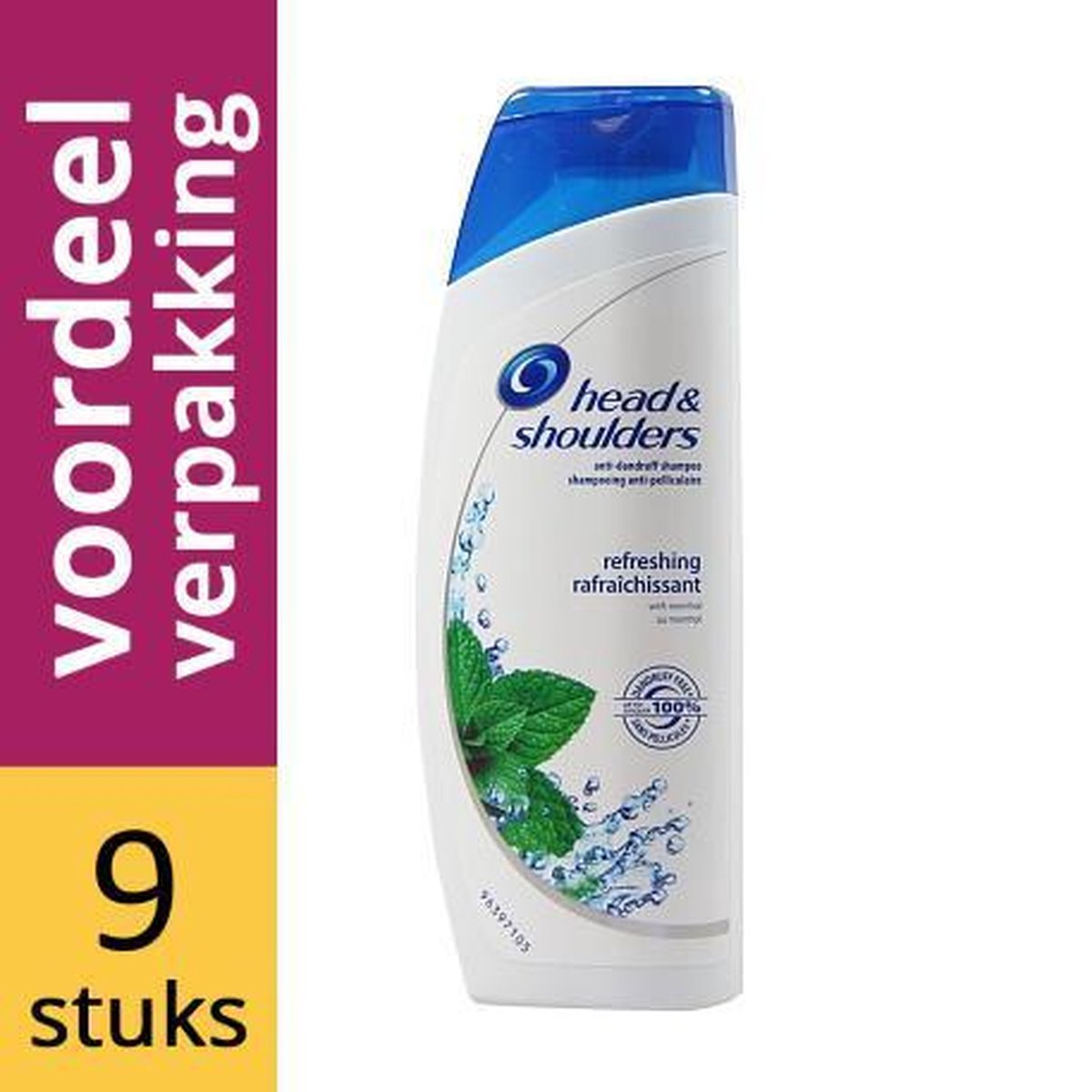 Head And Shoulders Shampoo Menthol Fresh 200ml - 9 stuks - voordeelverpakking